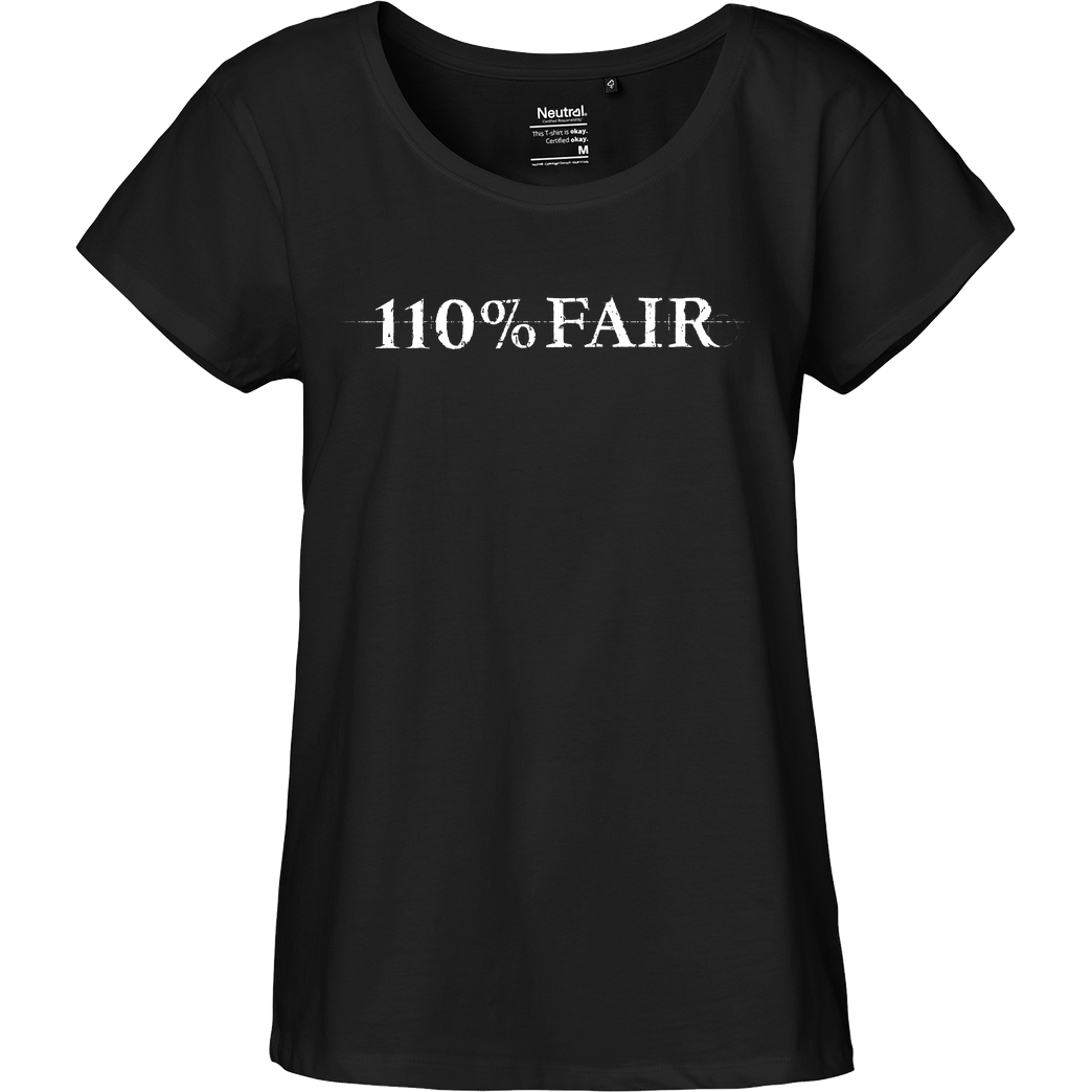 Backloggerz 110% FAIR T-Shirt Fairtrade Loose Fit Girlie - schwarz