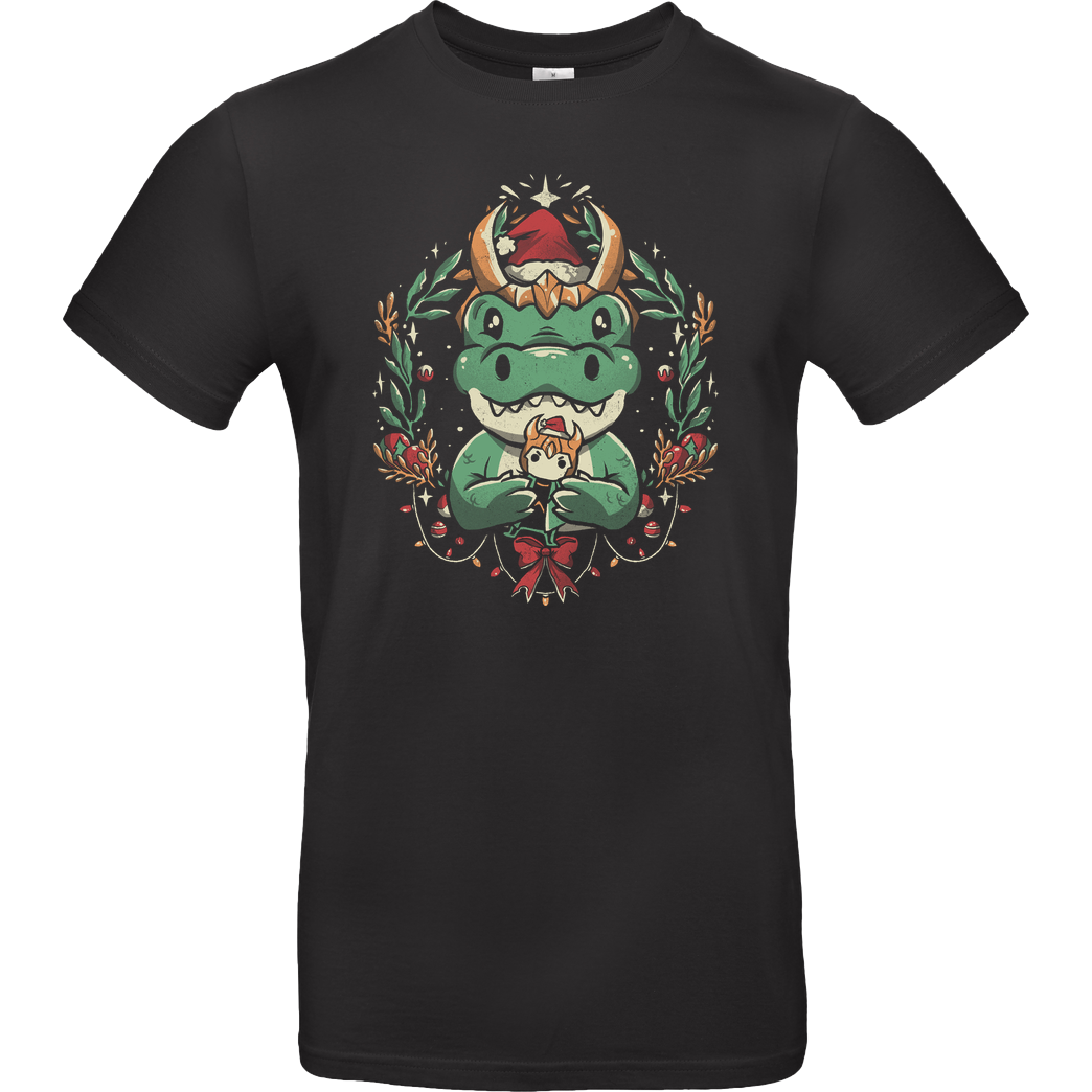 EduEly Alligator Christmas T-Shirt B&C EXACT 190 - Schwarz