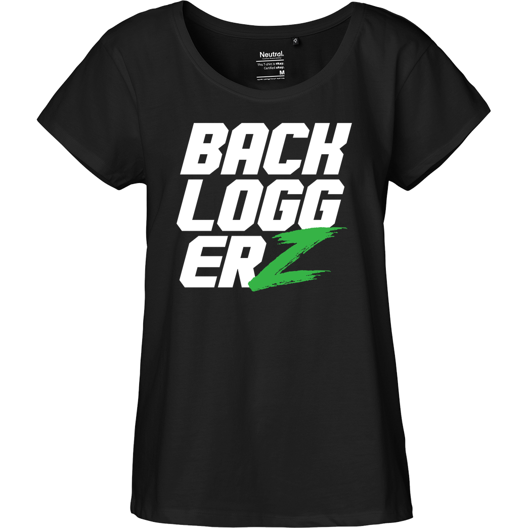 Backloggerz BackloggerZ - Logo T-Shirt Fairtrade Loose Fit Girlie - schwarz