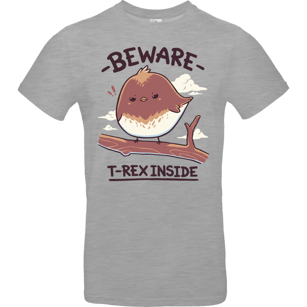 GeekyDog Beware T-Shirt B&C EXACT 190 - heather grey