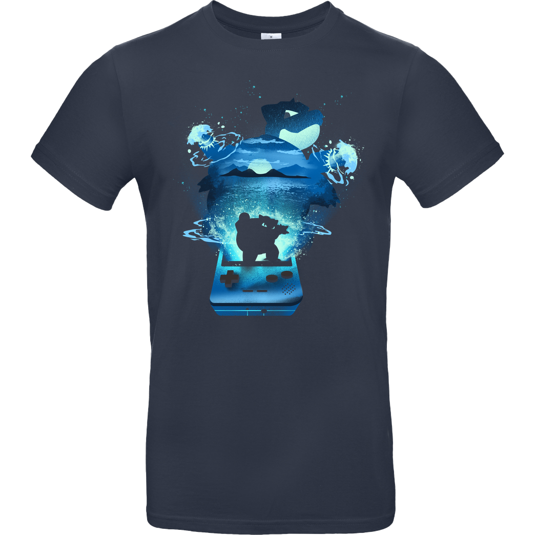 Dandingeroz Blue Pocket Monster T-Shirt B&C EXACT 190 - Navy