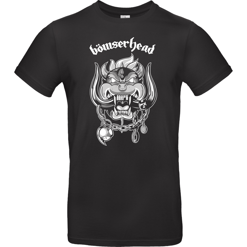 Demonigote Shirts Bowserhead T-Shirt B&C EXACT 190 - Schwarz
