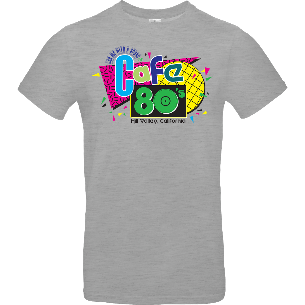 Mindsparkcreative Cafe 80s T-Shirt B&C EXACT 190 - heather grey