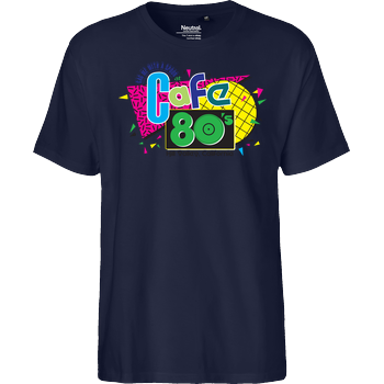 Cafe 80s Fairtrade T-Shirt - navy