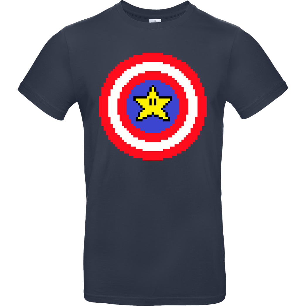 Karlangas Captain Pixel T-Shirt B&C EXACT 190 - Navy