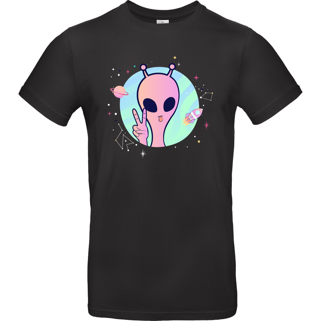Luma_Colors Crazy alien T-Shirt B&C EXACT 190 - Schwarz