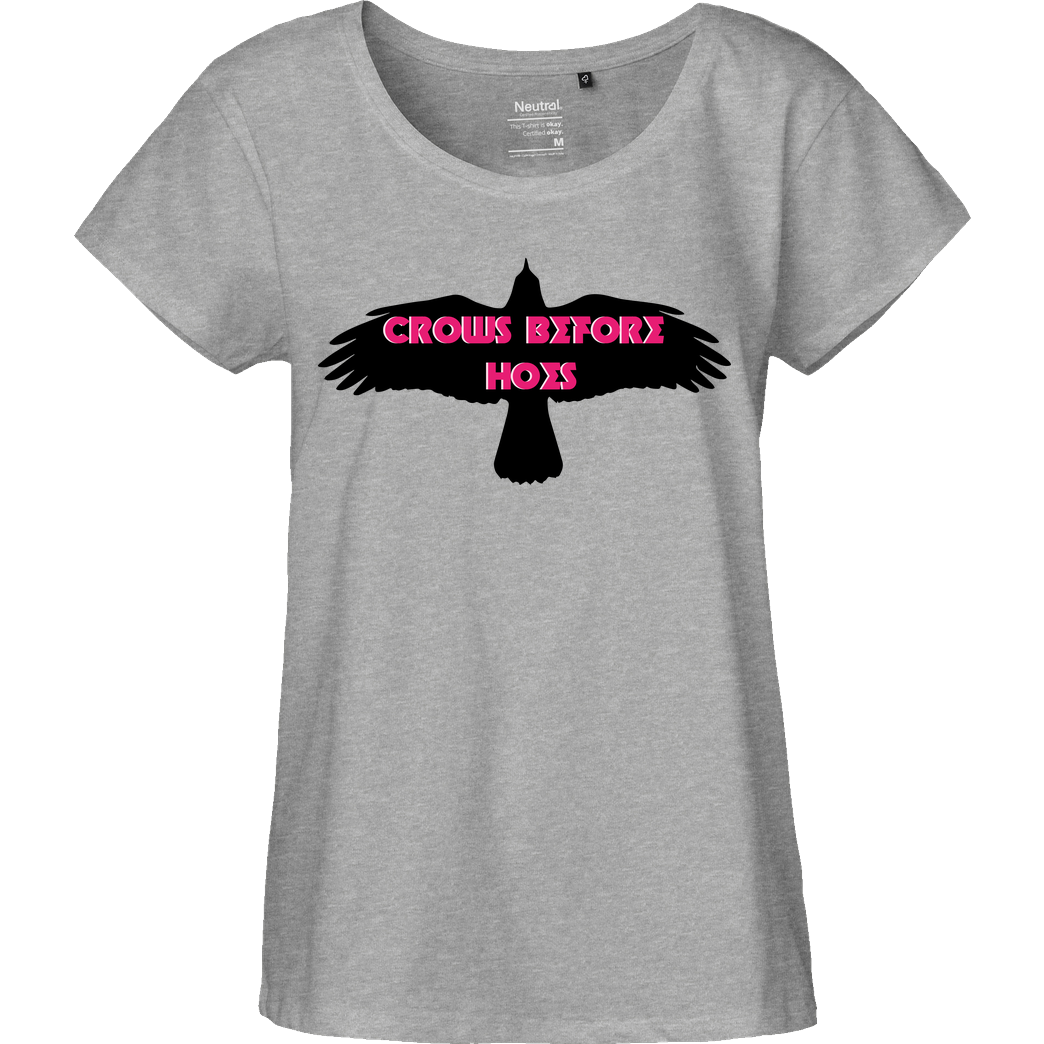 Kai Crows before Hoes T-Shirt Fairtrade Loose Fit Girlie - heather grey