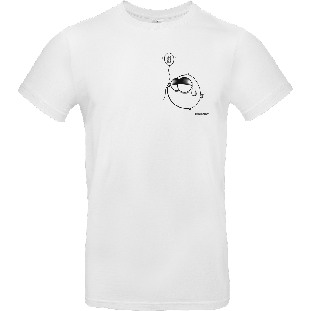 Daskritzelt DasKritzelt - Bla Bla Bla T-Shirt B&C EXACT 190 - Weiß