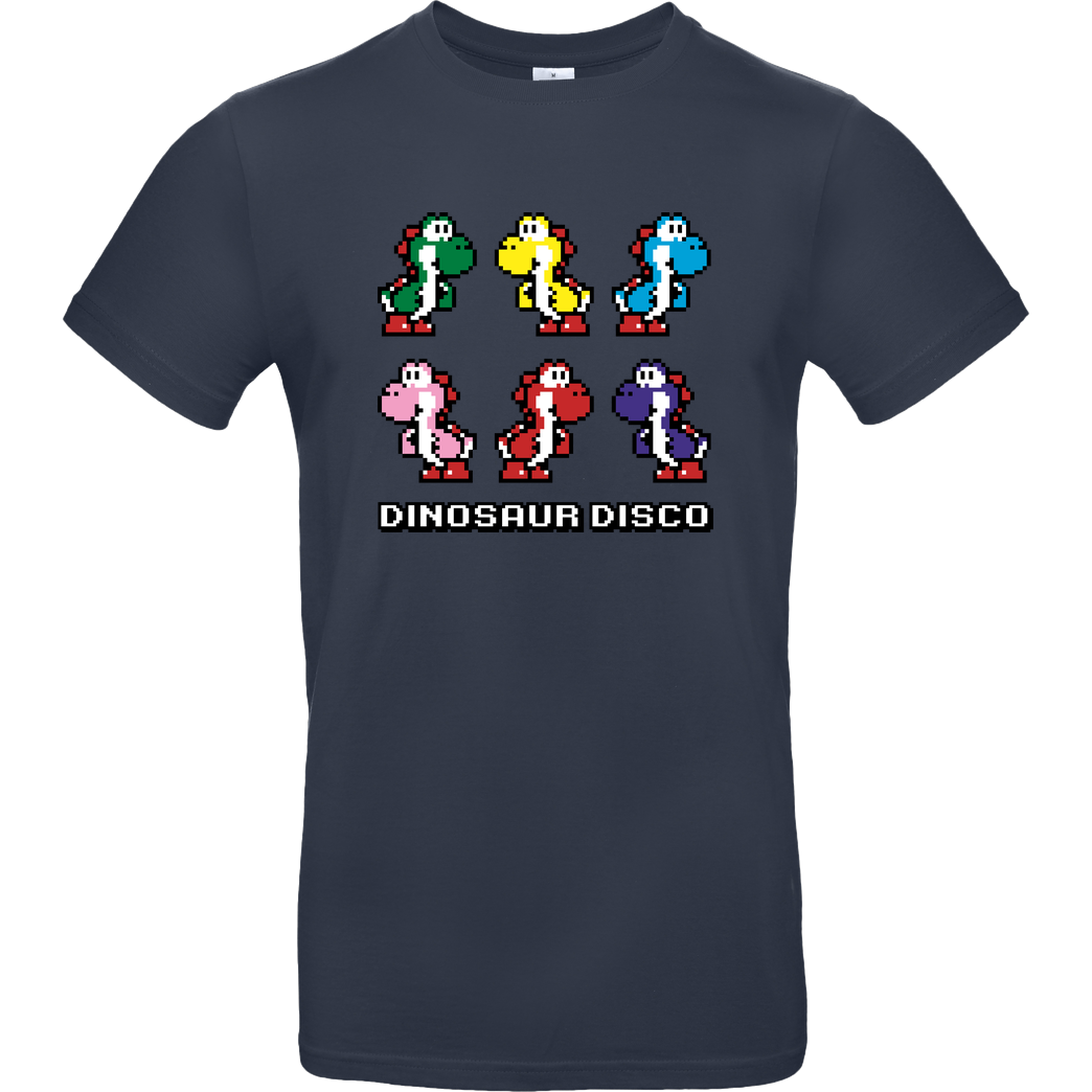 Geek Revolution Dinosaur Disco T-Shirt B&C EXACT 190 - Navy