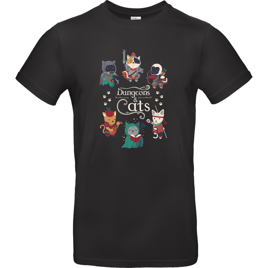 Domichan Dungeons & Cats 2.0 T-Shirt B&C EXACT 190 - Schwarz