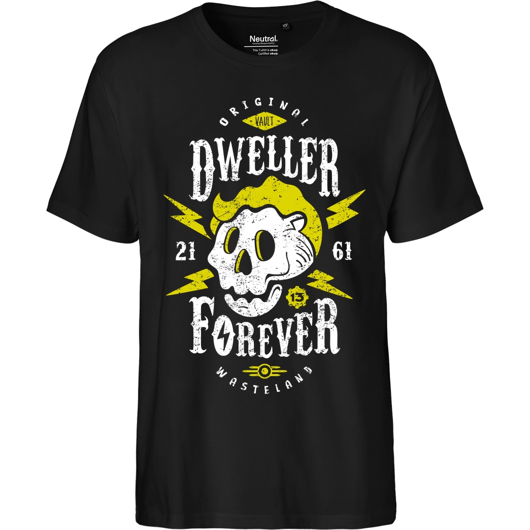 OlipopArt Dweller Forever T-Shirt Fairtrade T-Shirt - schwarz