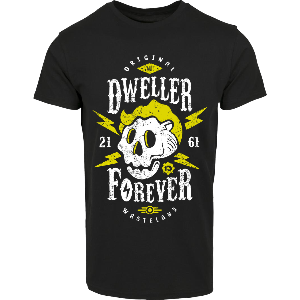 OlipopArt Dweller Forever T-Shirt Hausmarke T-Shirt  - Schwarz