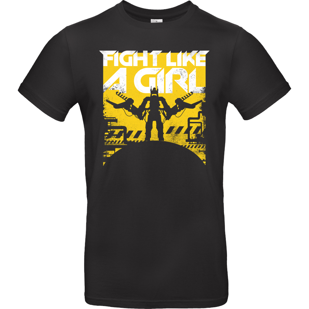 Rocketman Fight Like A Girl T-Shirt B&C EXACT 190 - Schwarz
