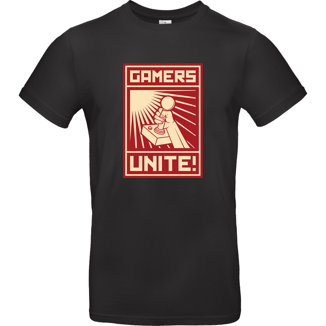 Geek Revolution Gamers Unite T-Shirt B&C EXACT 190 - Schwarz