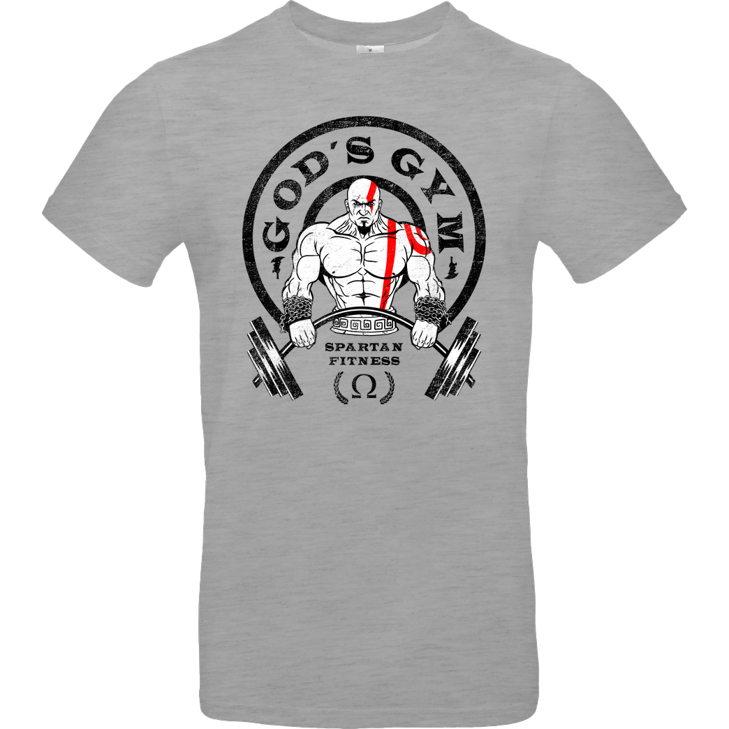 ddjvigo Gods Gym T-Shirt B&C EXACT 190 - heather grey