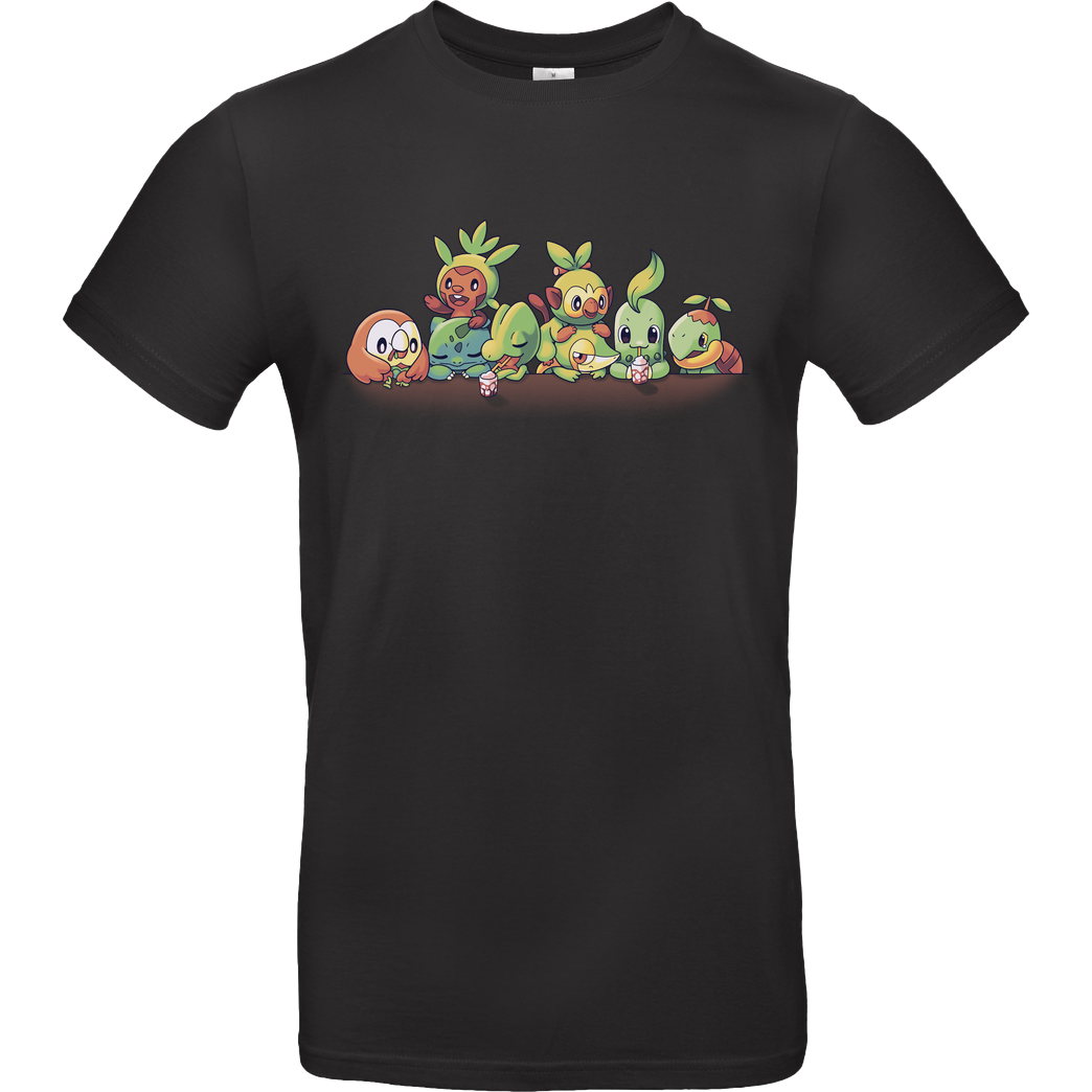 GeekyDog Grass T-Shirt B&C EXACT 190 - Schwarz