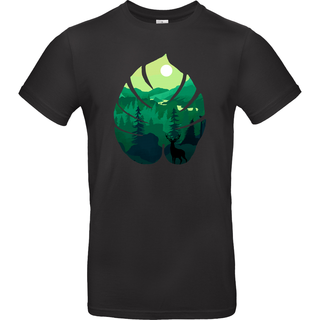 Eoli Studio Green Landscape T-Shirt B&C EXACT 190 - Schwarz