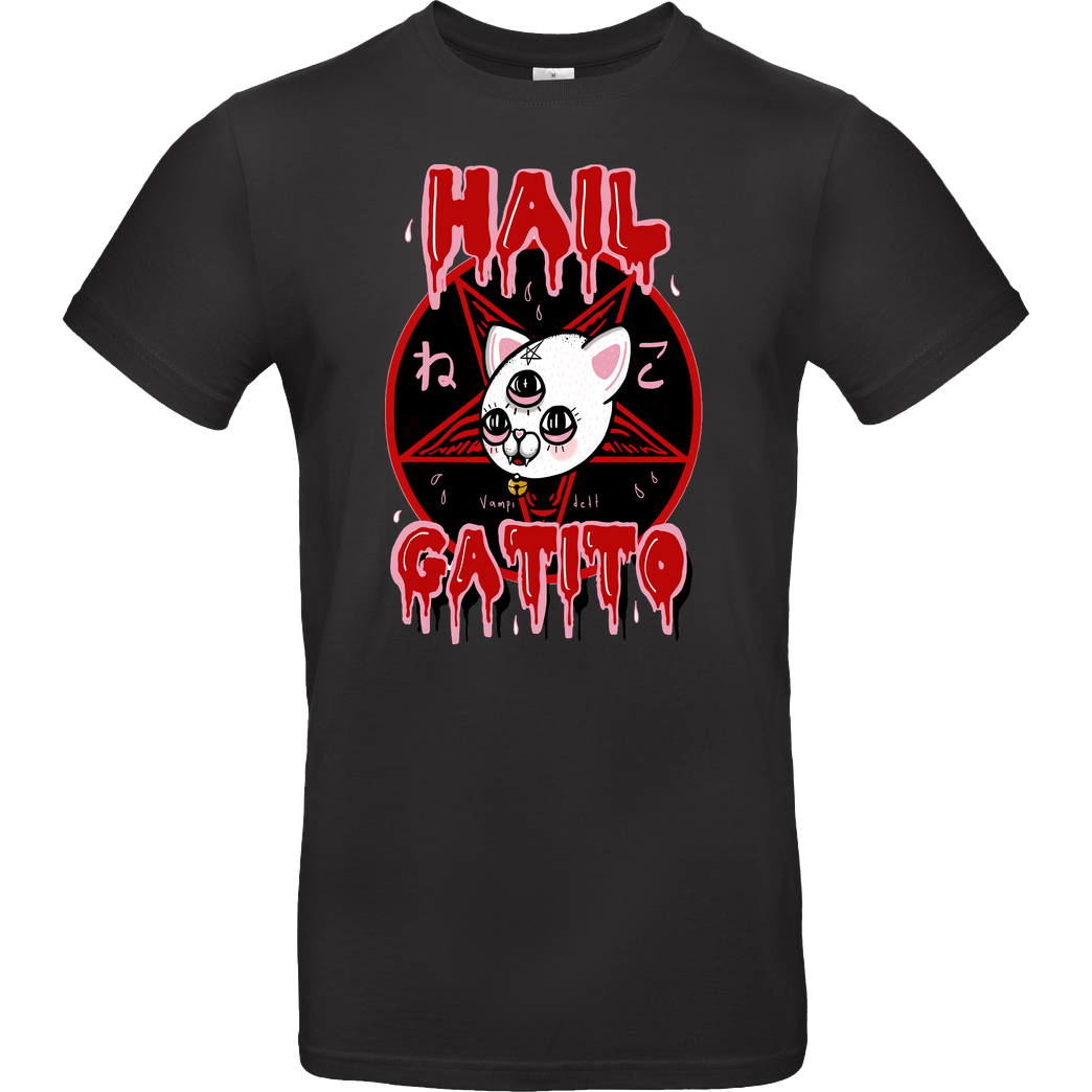 Vampidett Hail Gatito T-Shirt B&C EXACT 190 - Schwarz