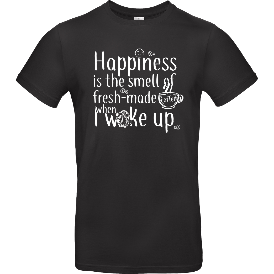 Dr.Monekers Happiness is a cup of coffee T-Shirt B&C EXACT 190 - Schwarz
