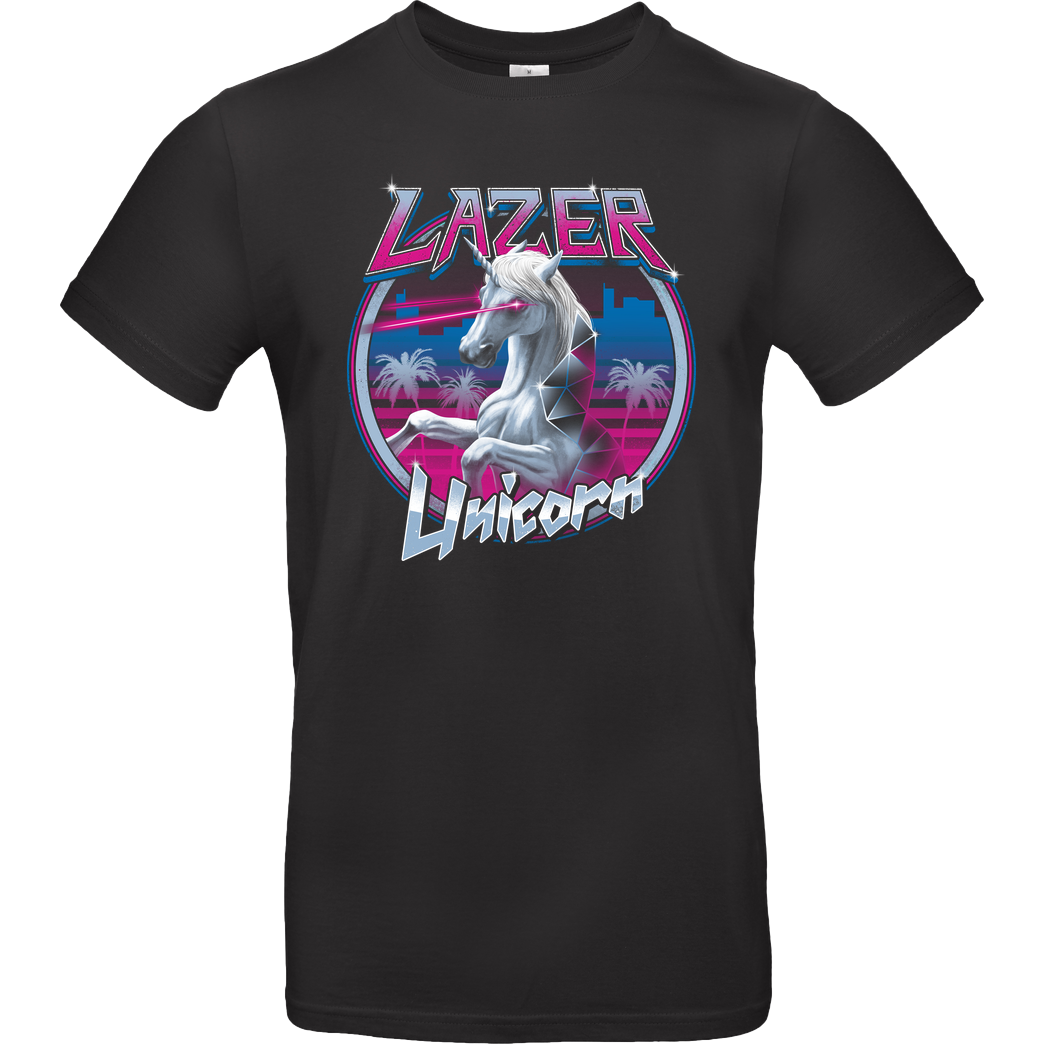 Vincent Trinidad Lazer Unicorn T-Shirt B&C EXACT 190 - Schwarz
