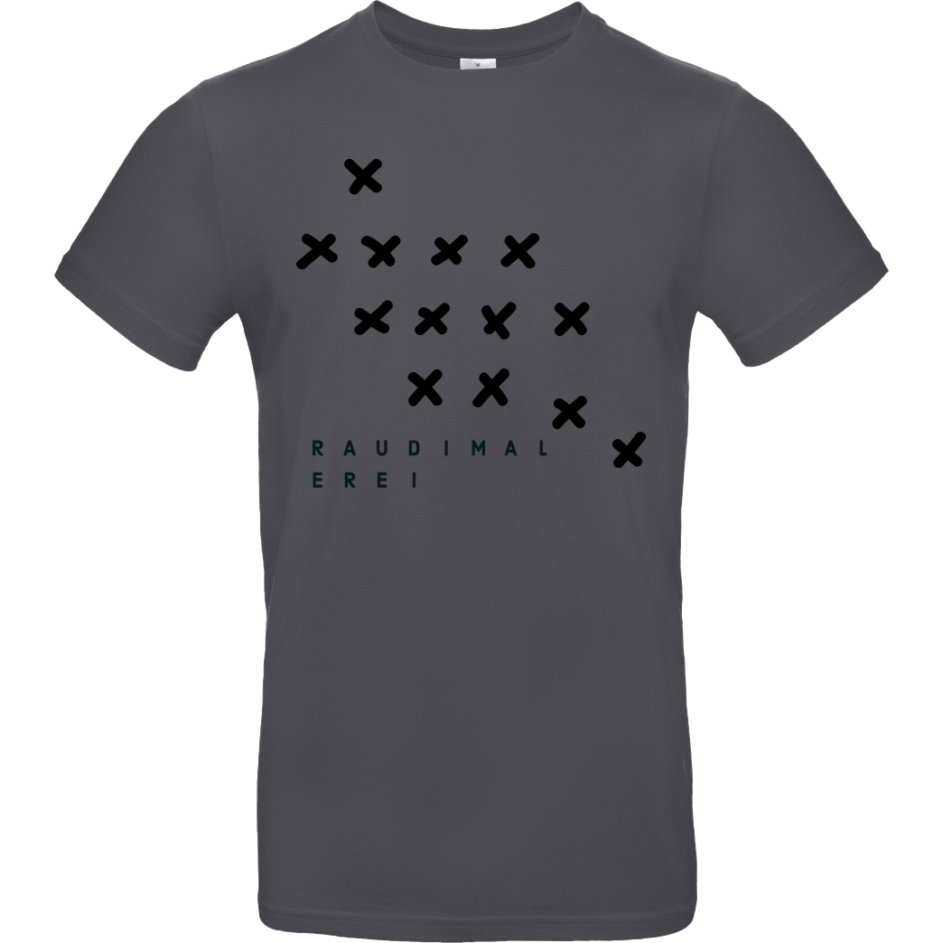 RAUDIMALEREI Logo Kreuze T-Shirt B&C EXACT 190 - Dark Grey
