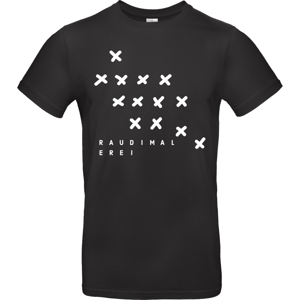 RAUDIMALEREI Logo Kreuze w T-Shirt B&C EXACT 190 - Schwarz