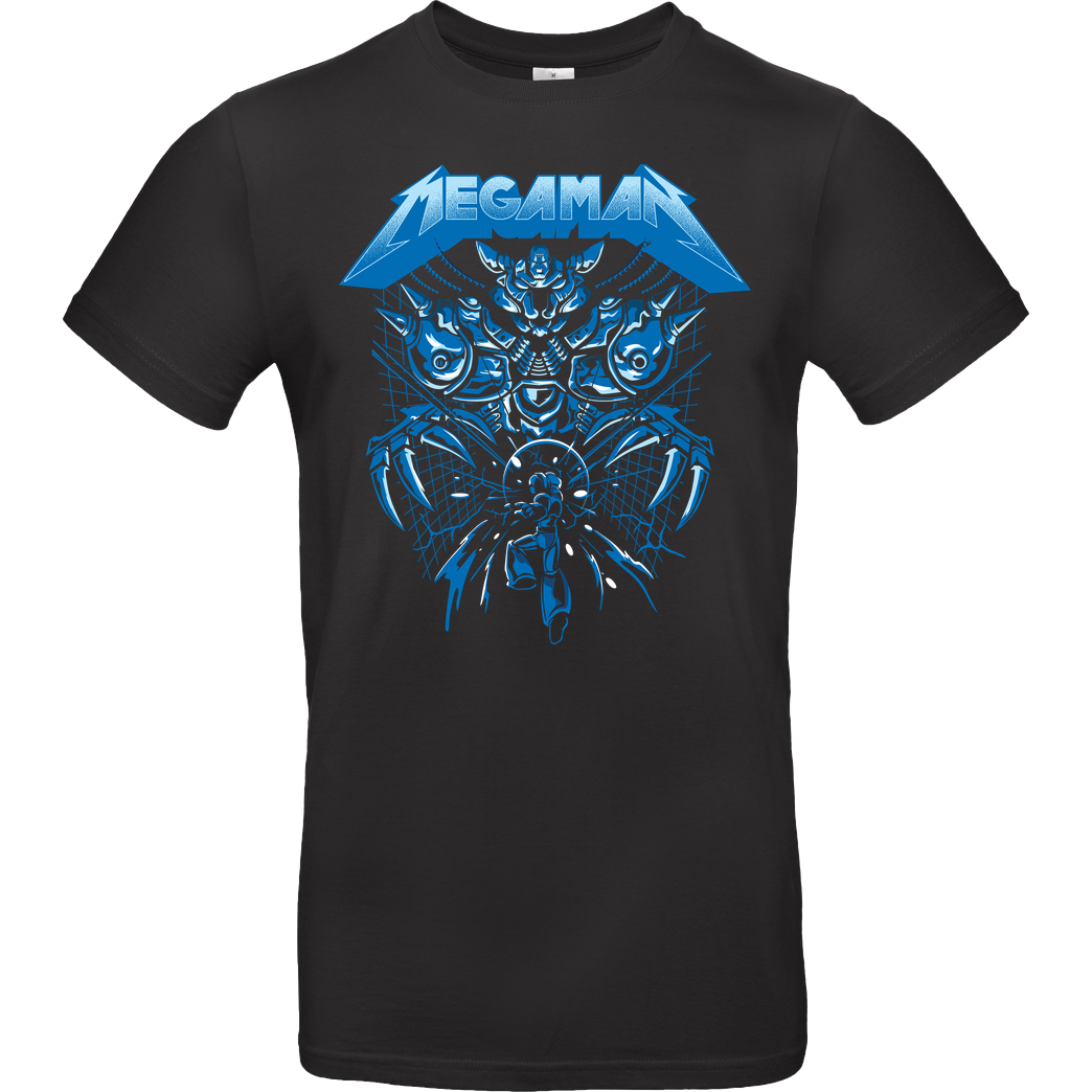 Draculabyte Mega Rockman T-Shirt B&C EXACT 190 - Schwarz