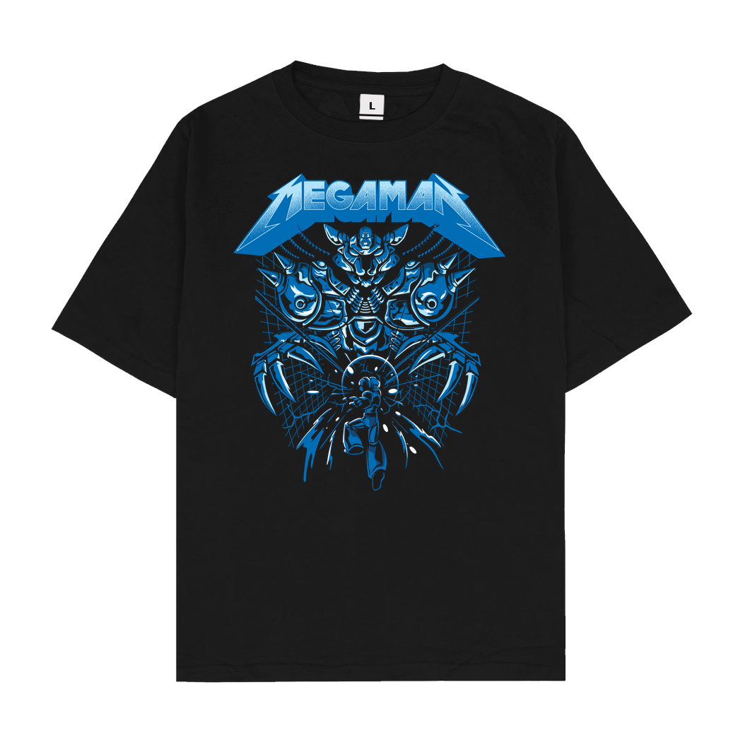 Draculabyte Mega Rockman T-Shirt Oversize T-Shirt - Schwarz