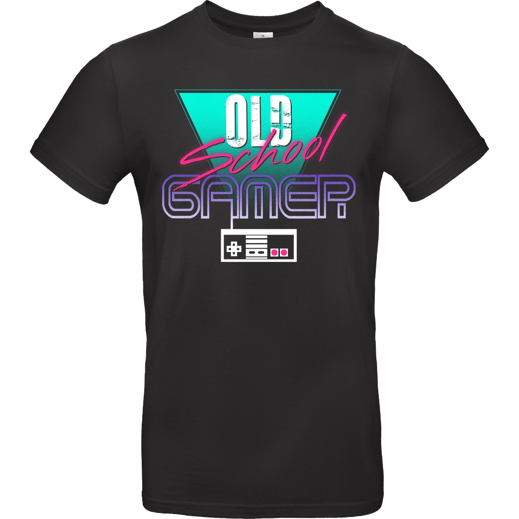 ddjvigo Old School Gamer T-Shirt B&C EXACT 190 - Schwarz