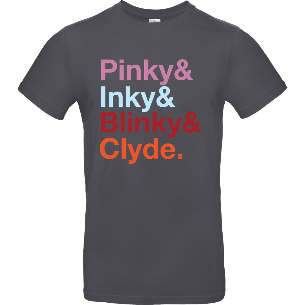 None Pinky, Inky, Blinky & Clyde T-Shirt B&C EXACT 190 - Dark Grey