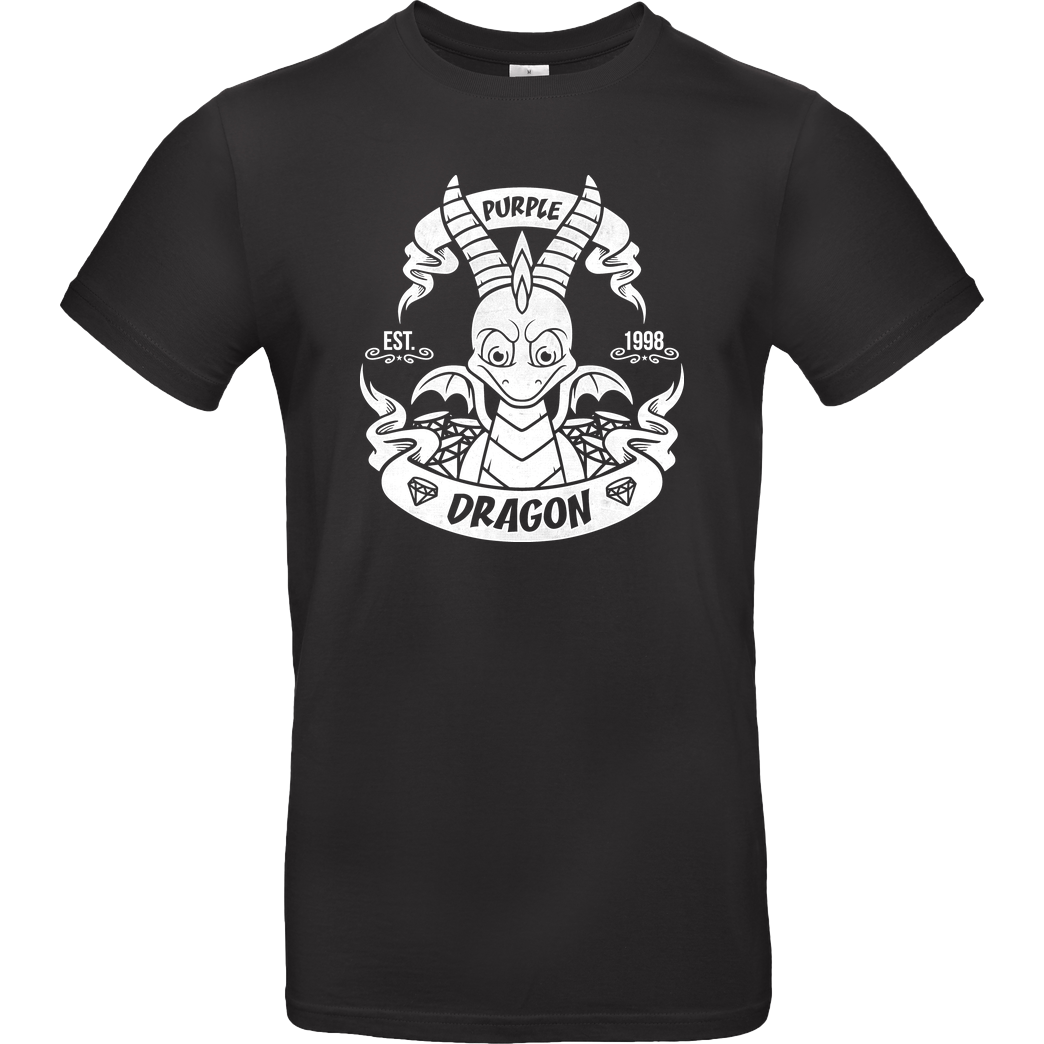 AlundrART Purple Dragon T-Shirt B&C EXACT 190 - Schwarz