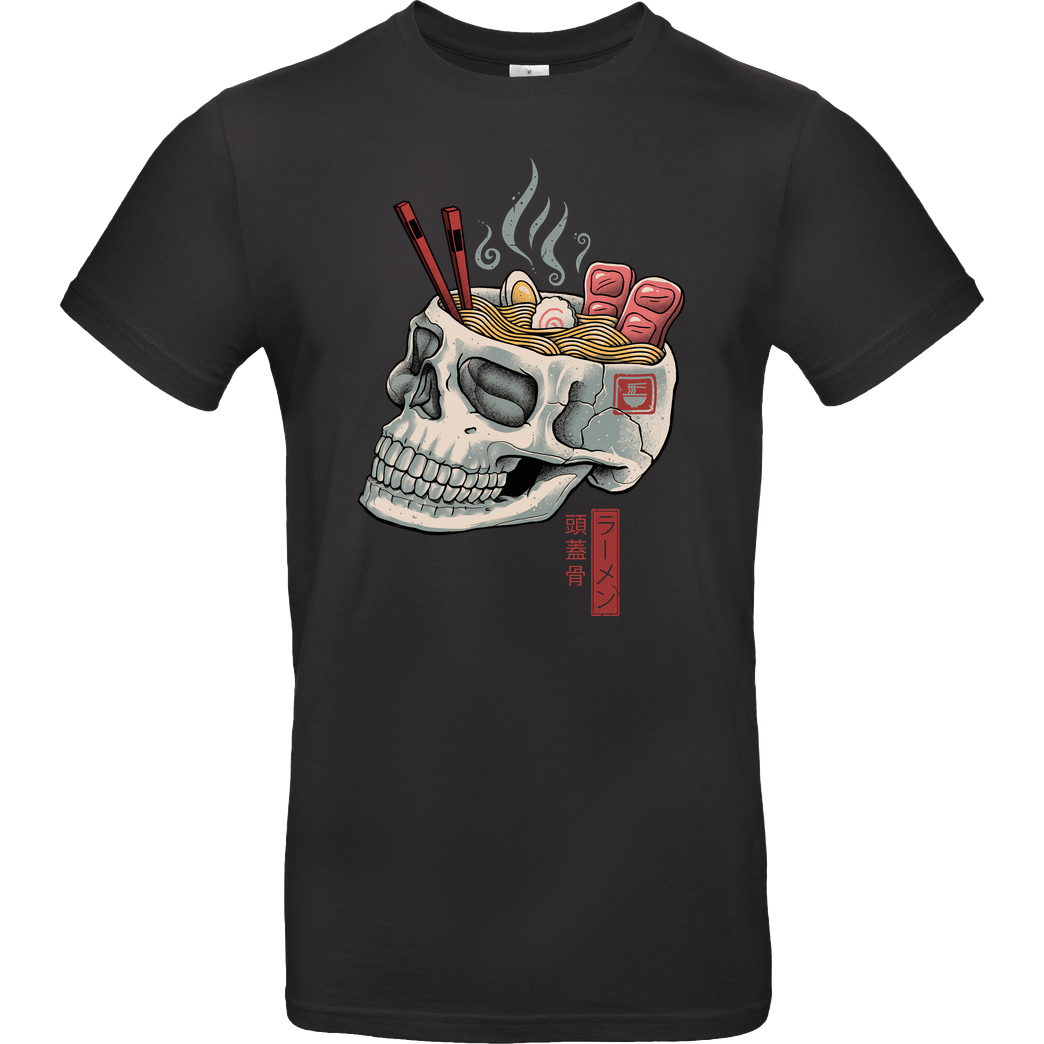 Vincent Trinidad Ramen Skull T-Shirt B&C EXACT 190 - Schwarz