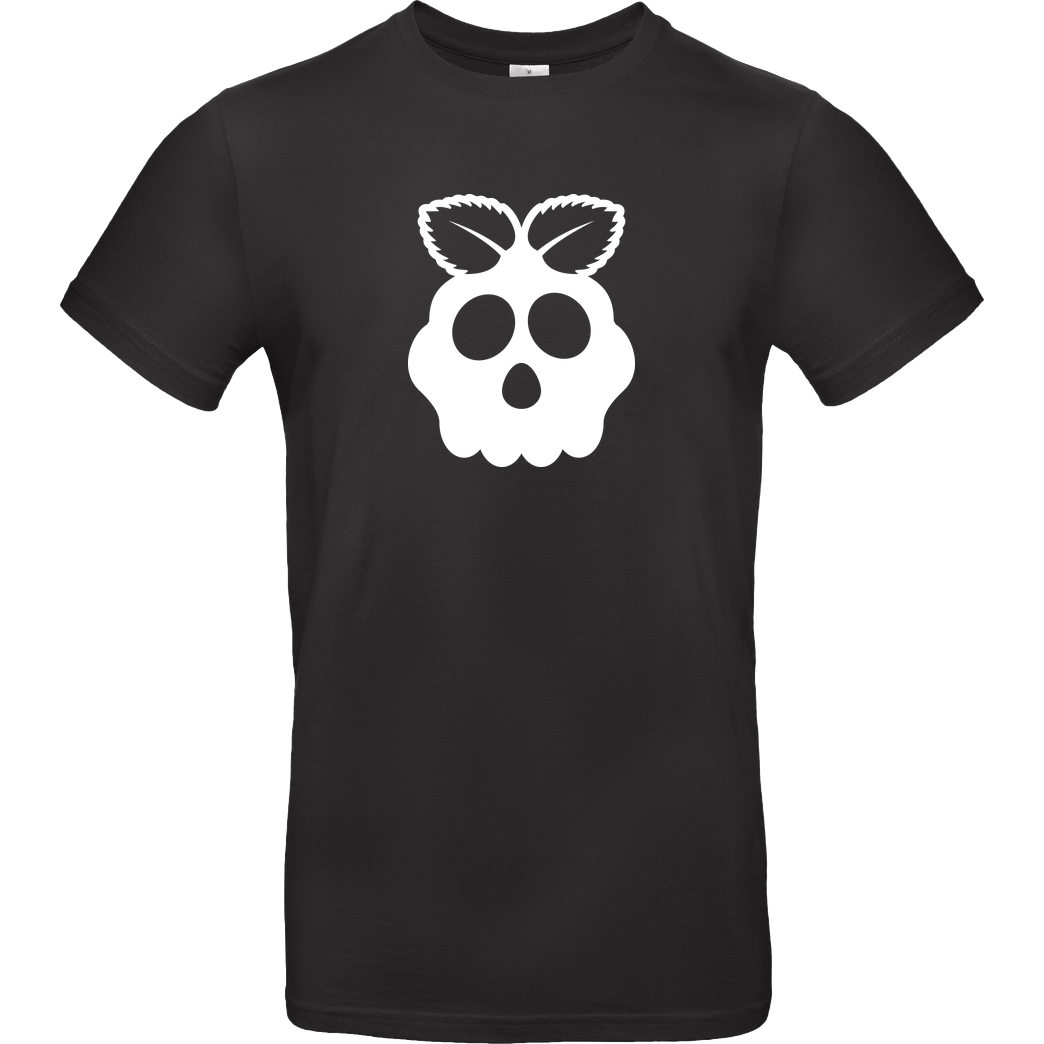Falschparka Raspberry Skull T-Shirt B&C EXACT 190 - Schwarz