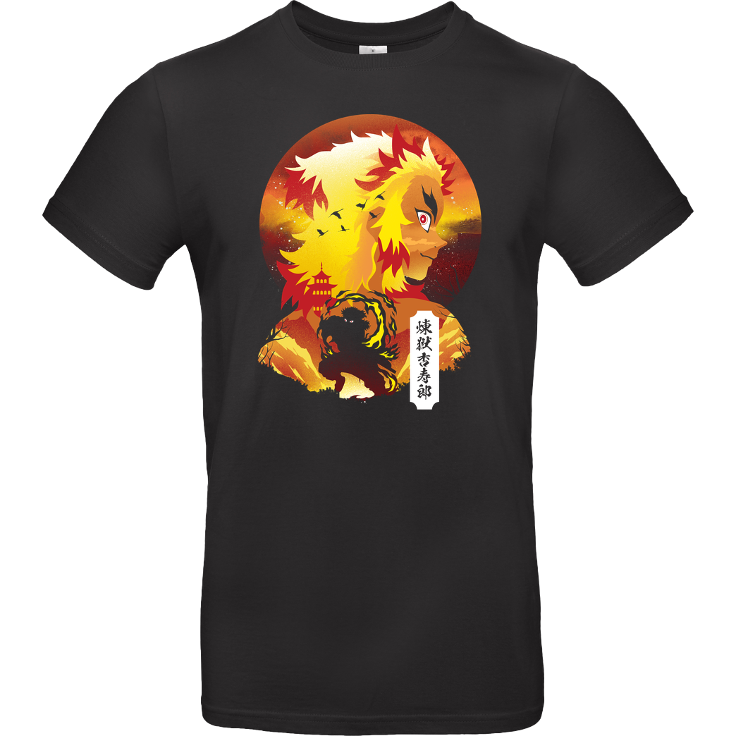 Dandingeroz Rengoku Sunset T-Shirt B&C EXACT 190 - Schwarz