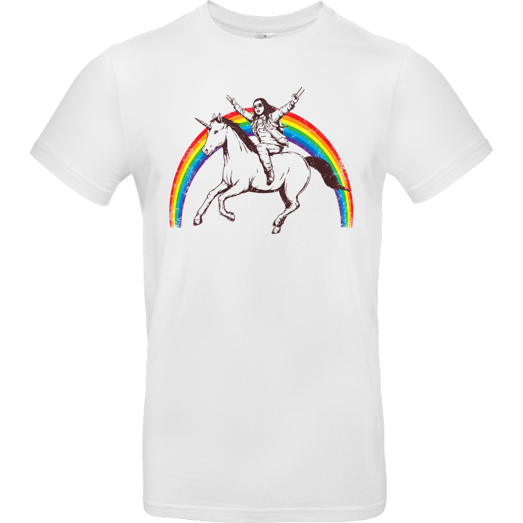Pigboom Savage Unicorn Ride T-Shirt B&C EXACT 190 - Weiß