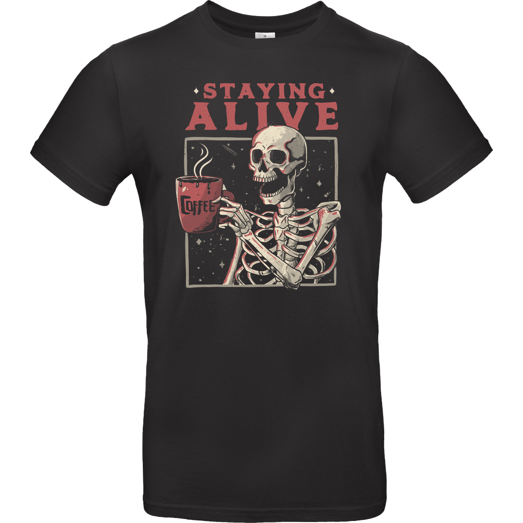 EduEly Stayin' Alive T-Shirt B&C EXACT 190 - Schwarz