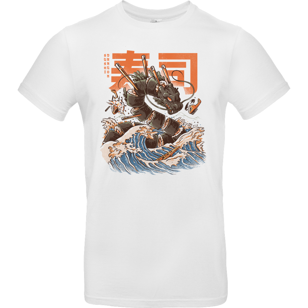 Ilustrata Sushi Dragon T-Shirt B&C EXACT 190 - Weiß