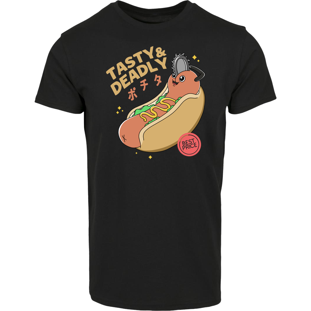 Almasha18 Tasty Hot Dog T-Shirt Hausmarke T-Shirt  - Schwarz