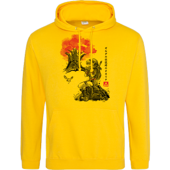 The Great Tree Sumi-e JH Hoodie - Gelb