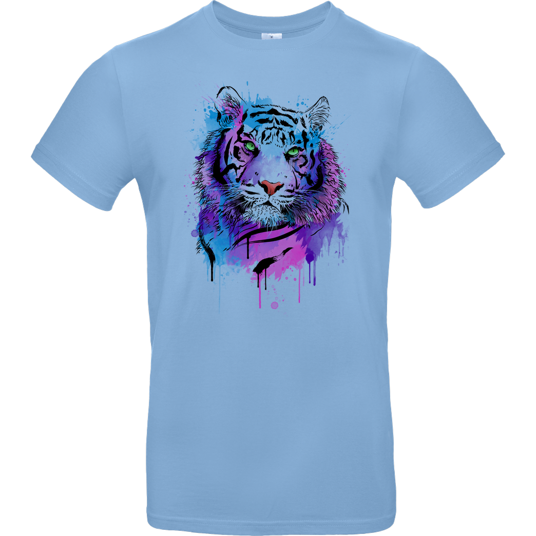 Dr.Monekers Tiger Watercolor T-Shirt B&C EXACT 190 - Hellblau