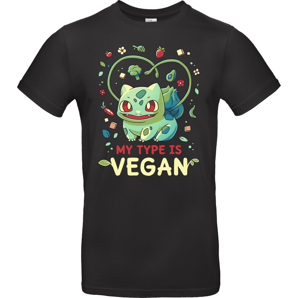 GeekyDog Vegan Type T-Shirt B&C EXACT 190 - Schwarz
