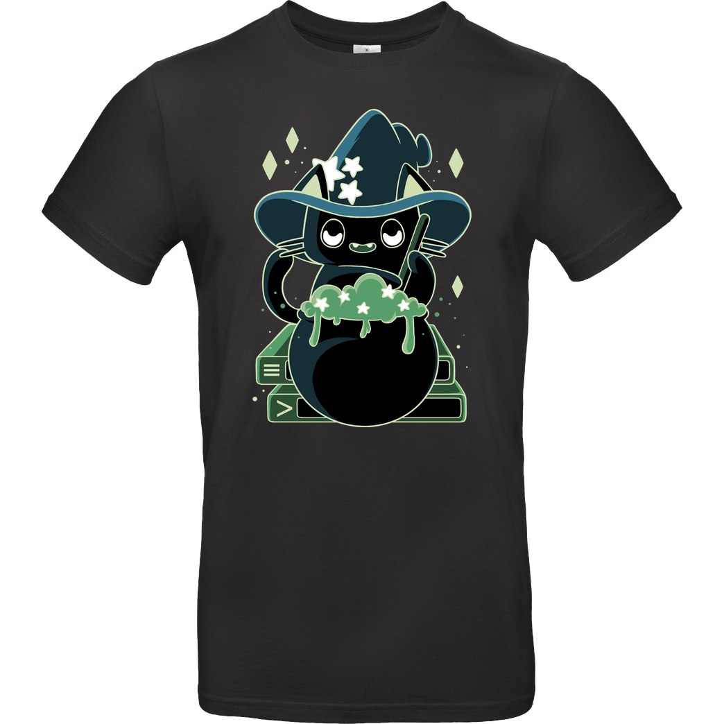 xMorfina Witch Cat T-Shirt B&C EXACT 190 - Schwarz
