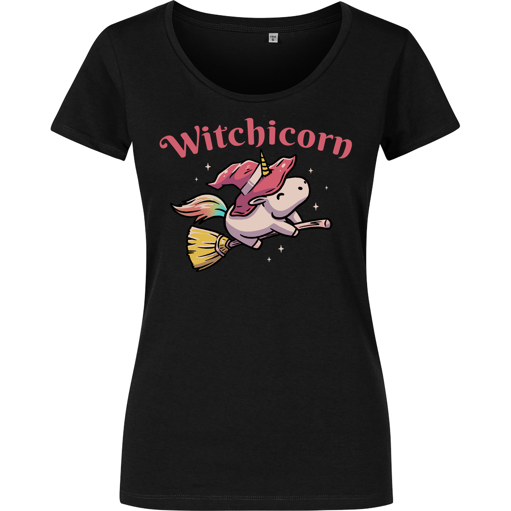 EduEly Witchicorn T-Shirt Damenshirt schwarz