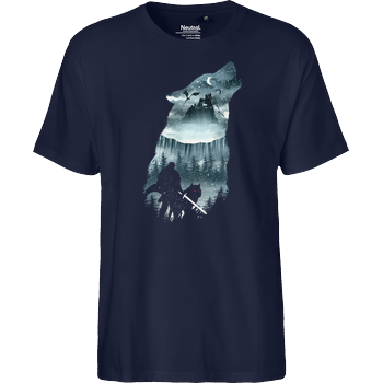 Wolf Winter Fairtrade T-Shirt - navy