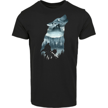Wolf Winter Hausmarke T-Shirt  - Schwarz