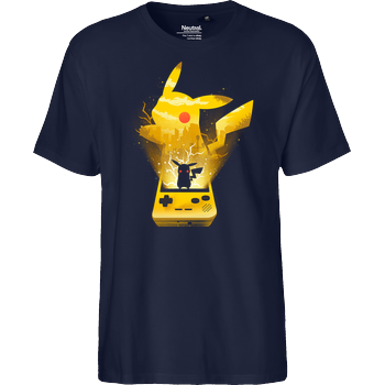 Yellow Pocket Monster Fairtrade T-Shirt - navy