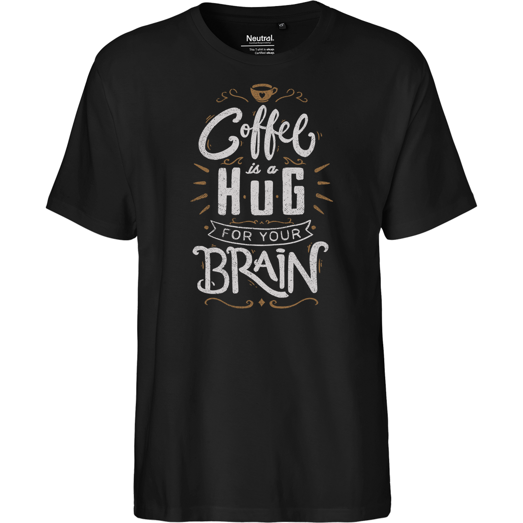 Tobefonseca A Hug for the Brain T-Shirt Fairtrade T-Shirt - black