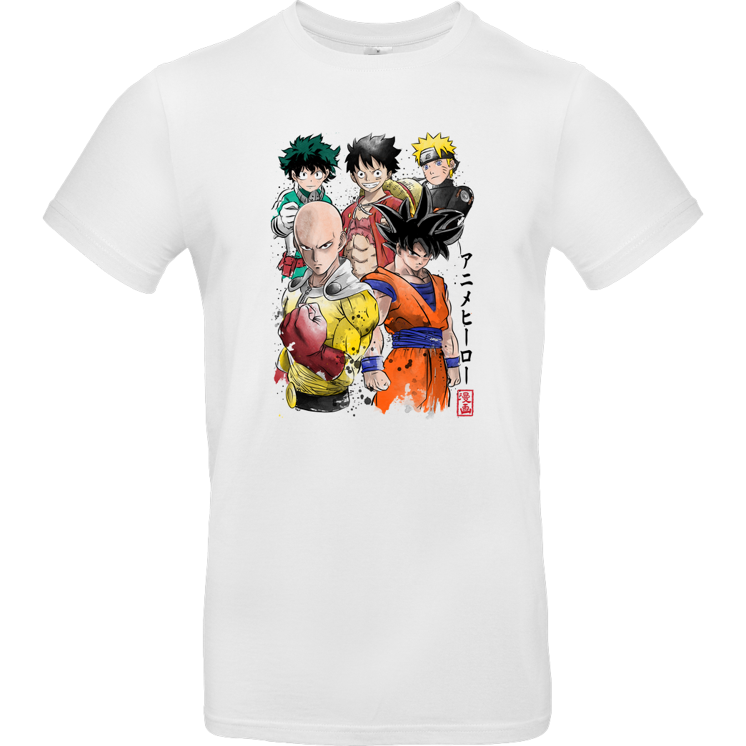 Dr.Monekers Anime Heroes T-Shirt B&C EXACT 190 -  White
