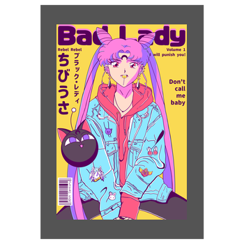 Bad Lady Art Print grey