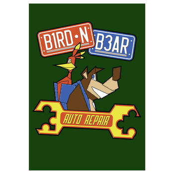 Bird'nBear Autorepair Art Print green
